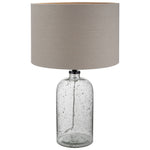glass bubble lamp with taupe shade