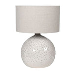 cream dotty table lamp with shade