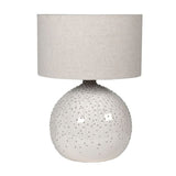 cream dotty table lamp with shade