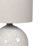 cream dotty table lamp with shade