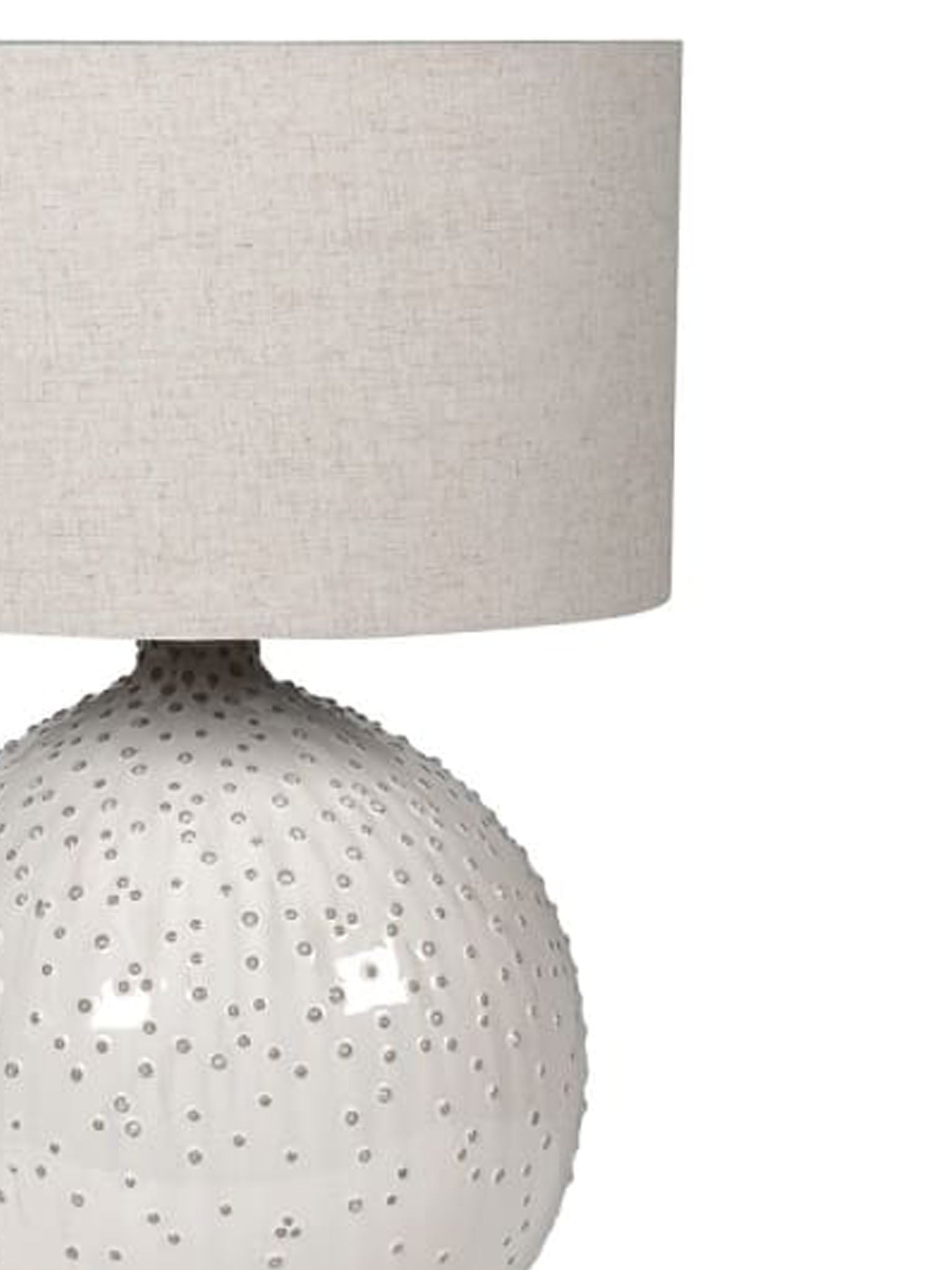 cream dotty table lamp with shade