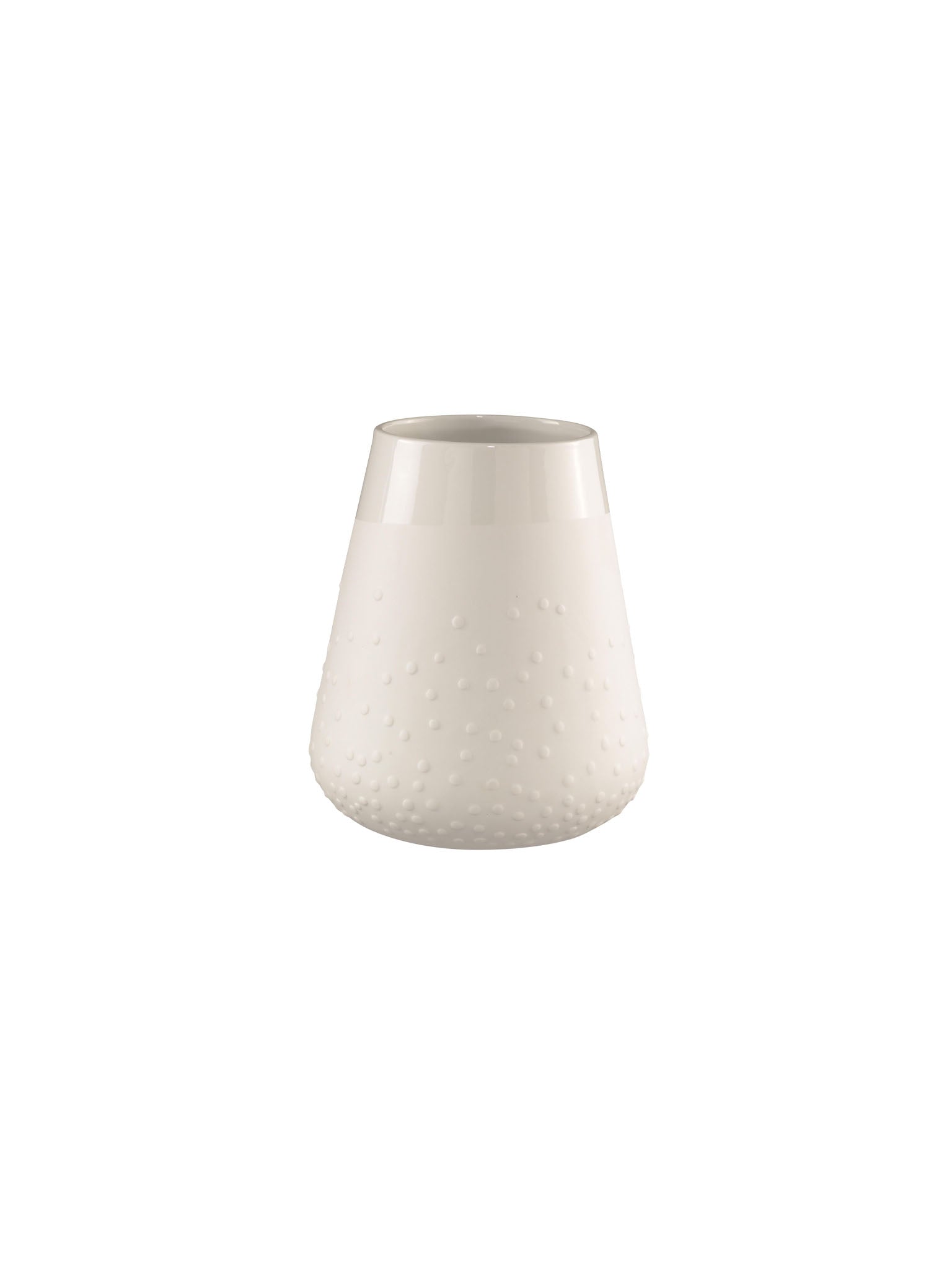 white porcelain dotty vase