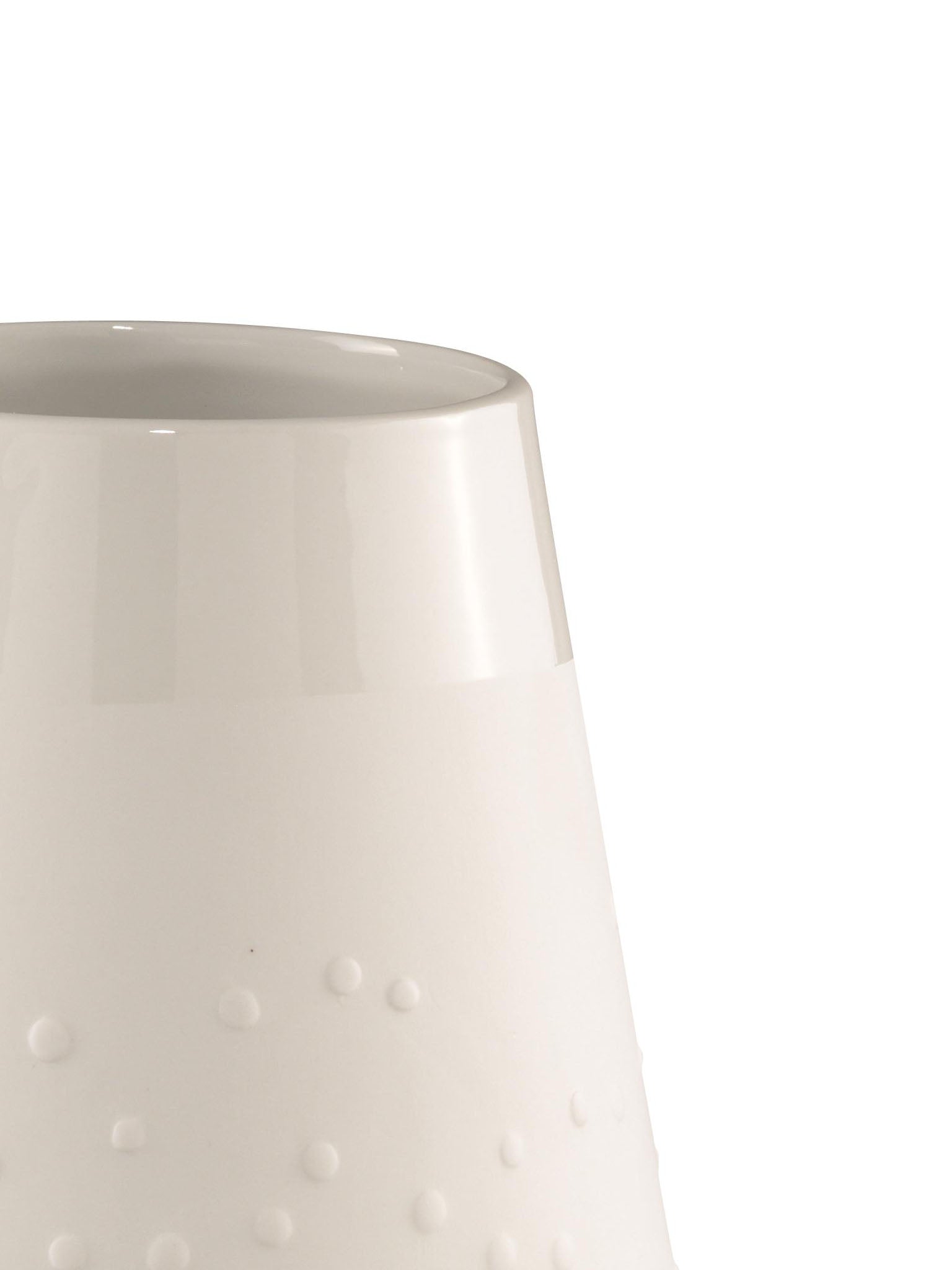 white porcelain dotty vase