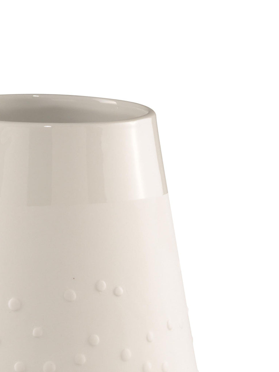 white porcelain dotty vase