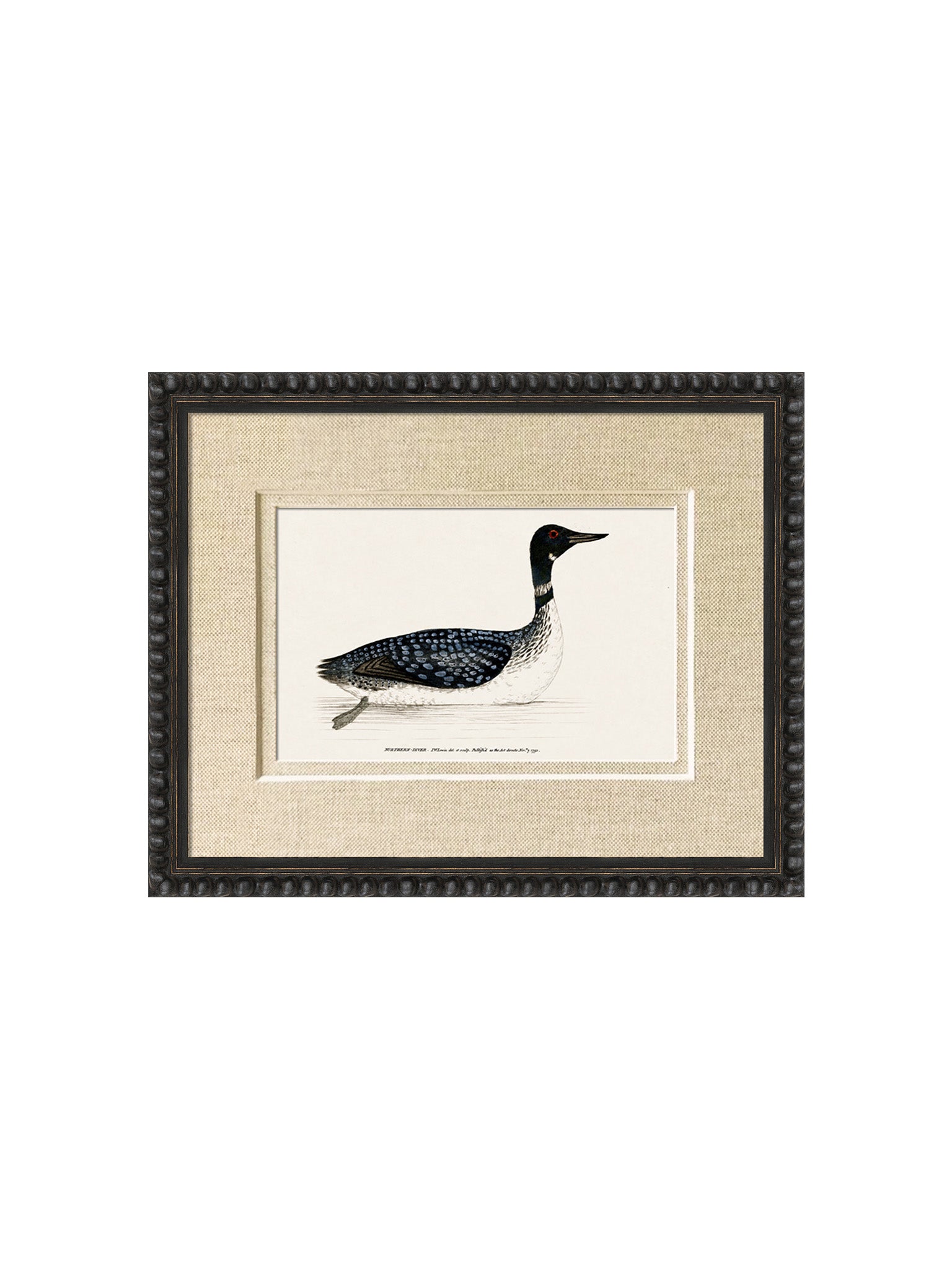 framed wall art antique duck in linen mount
