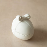 Small Ceramic White Easter Egg Shaped Pot