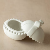 Small Ceramic White Easter Egg Shaped Pot