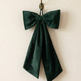 Large Dark Green Velvet Hanging Bow