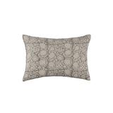 Florence Grey Block Print Floral Lumbar Cushion Cover