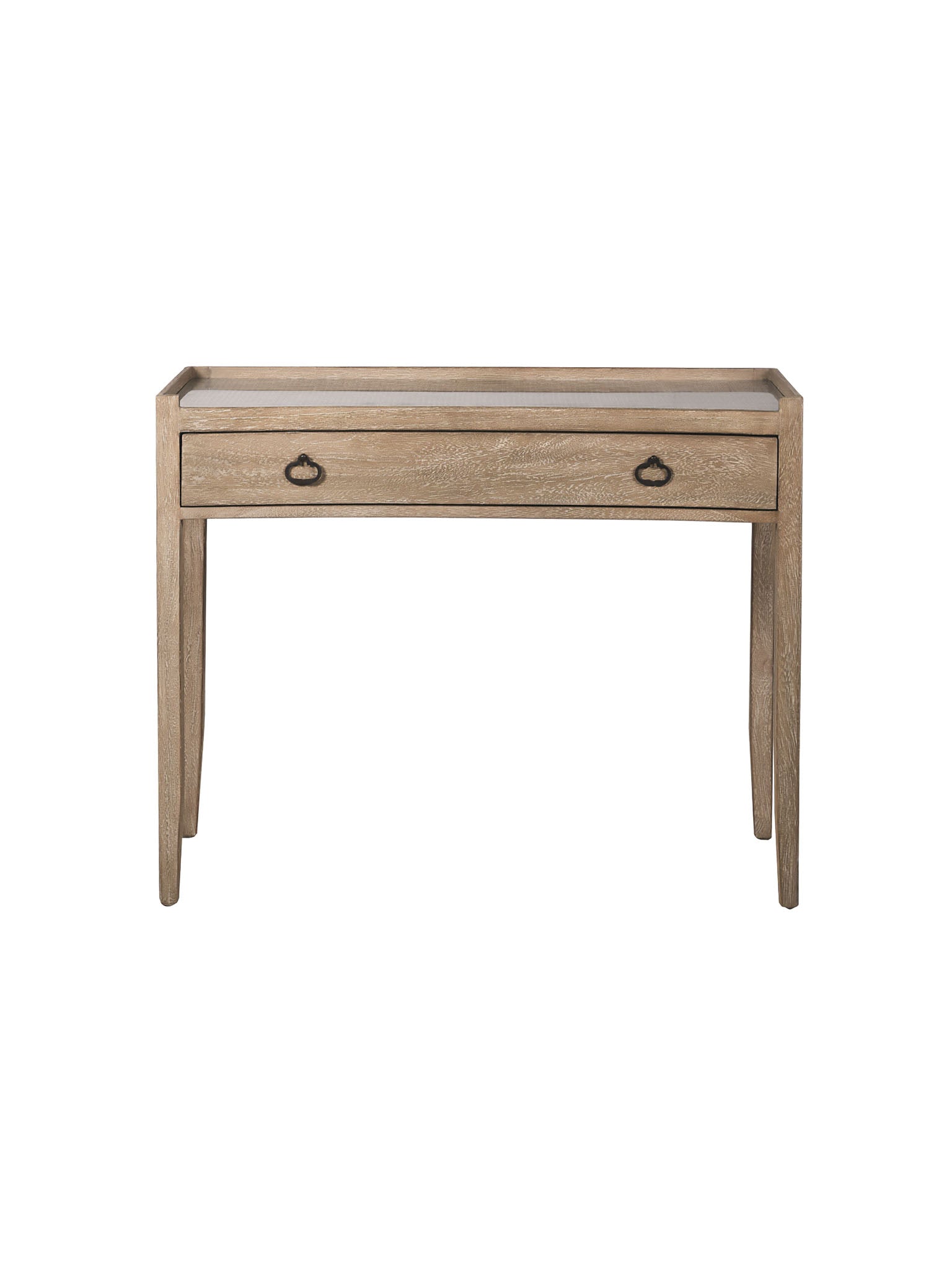 wooden curved front console table