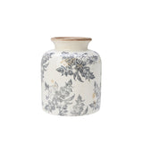 Tamsin Grey and White Floral Vase