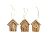 Ginger Bread House Ornaments Set of 3