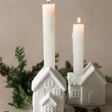 White Ceramic Candle Houses