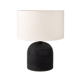 Jannu Black Wooden Grooved Table Lamp