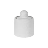 Textured White Jar with Lid