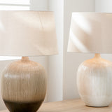 Kattia Natural and Cream Textured Ceramic Table Lamp