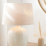 Kattia Natural and Cream Textured Ceramic Table Lamp