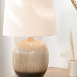 Kattia Natural and Cream Textured Ceramic Table Lamp