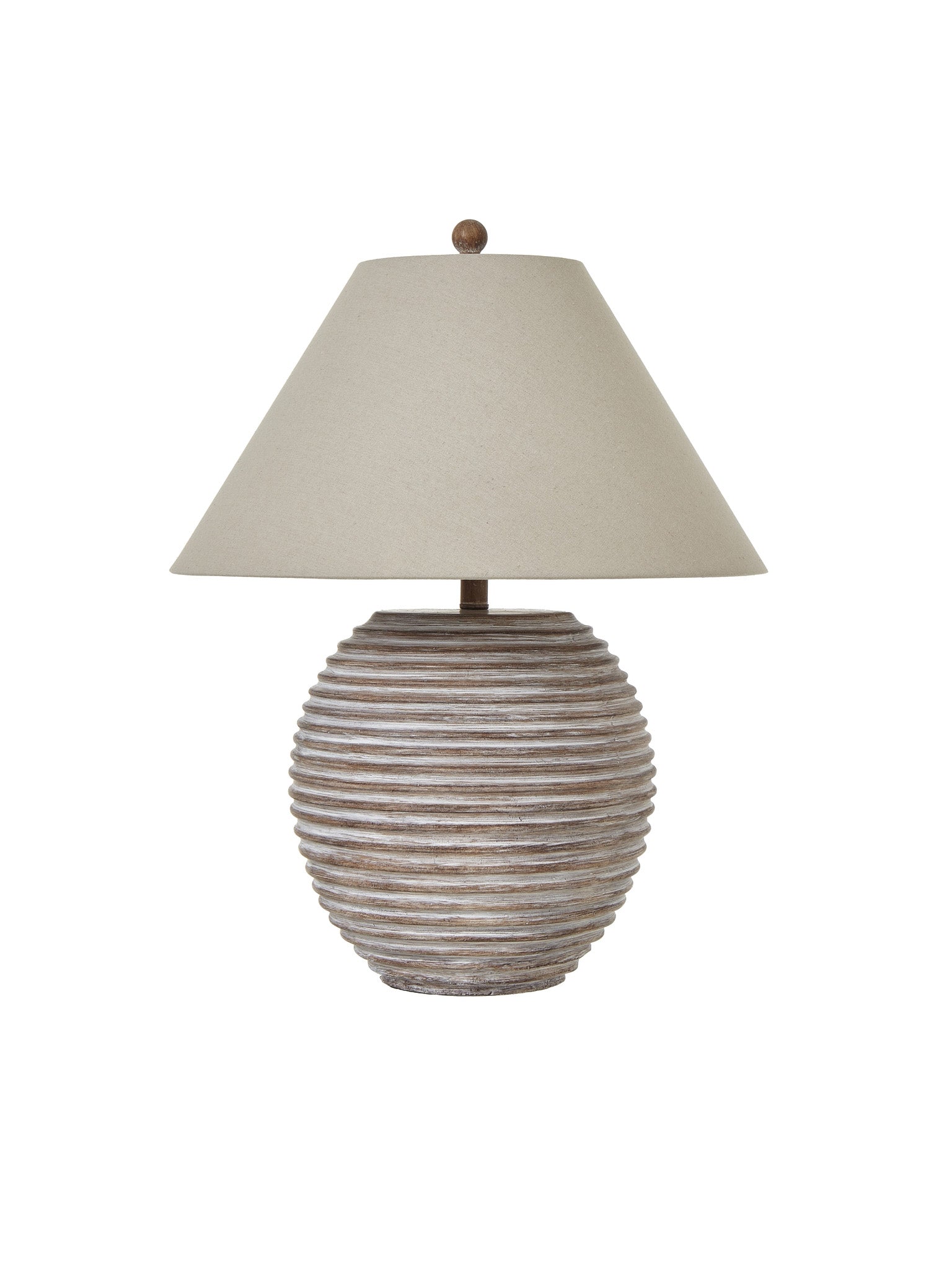 ridged ceramic lamp with empire shade