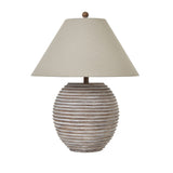 ridged ceramic lamp with empire shade