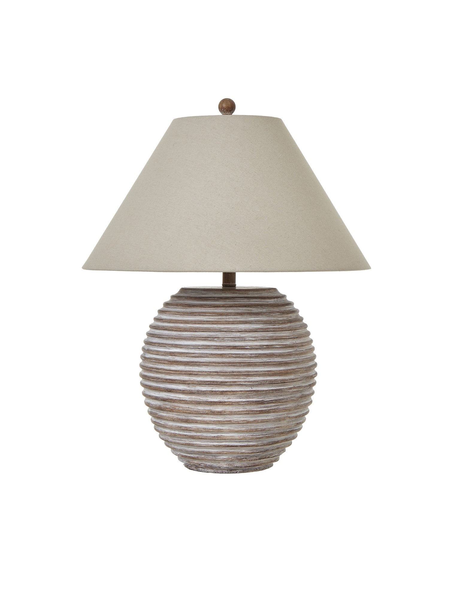 ridged ceramic lamp with empire shade