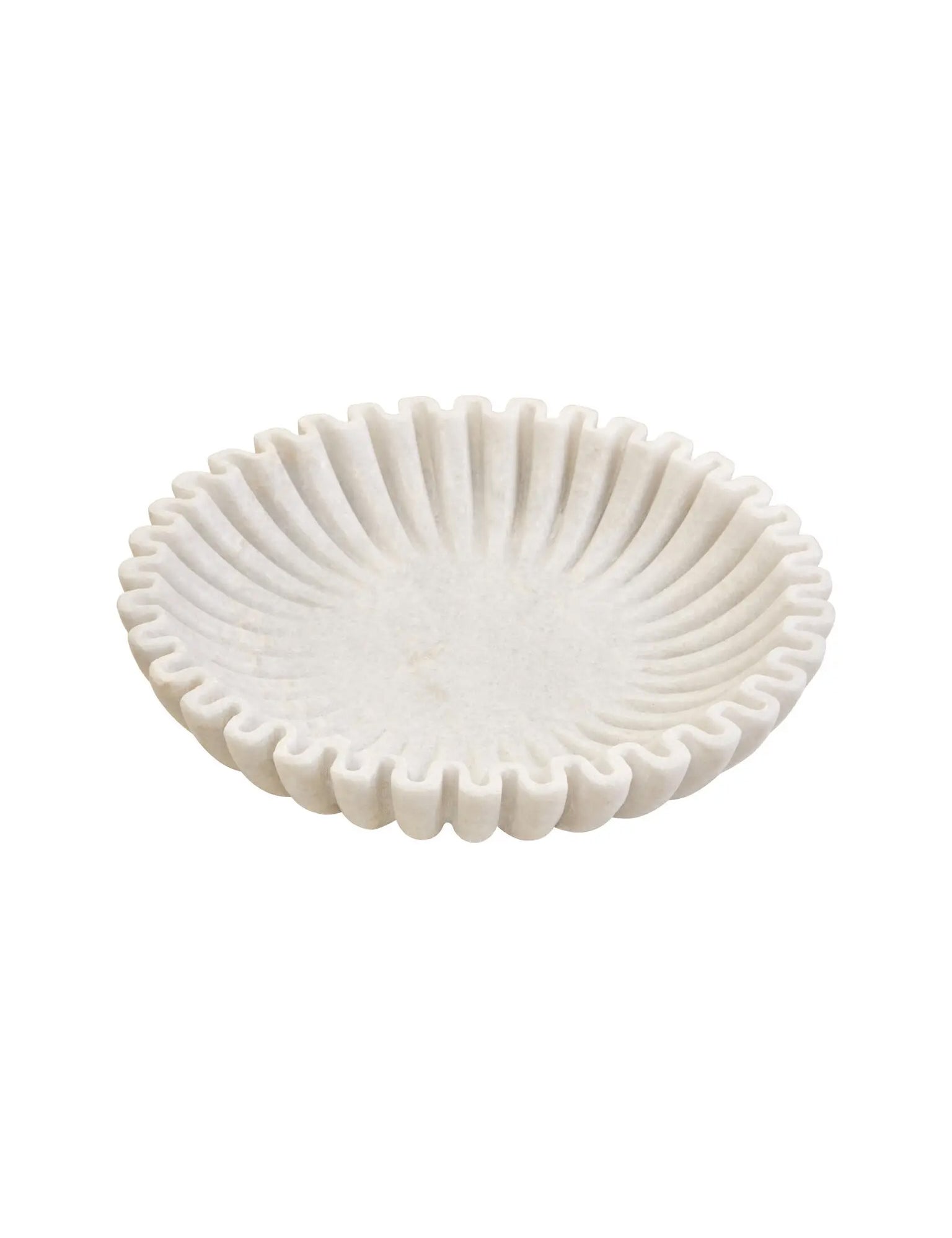 White Fluted Marble Bowl