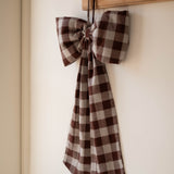 Large Brown Gingham Hanging Bow