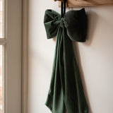 Large Dark Green Velvet Hanging Bow