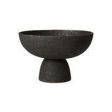 Rowan Large Textured Black Pedestal Bowl