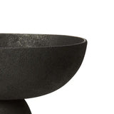 Rowan Large Textured Black Pedestal Bowl