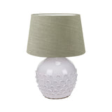Sybill Leaf Table Lamp with Pistachio Green Linen Shade