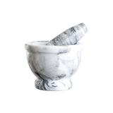 Grey Marble Mortar And Pestle With Rim