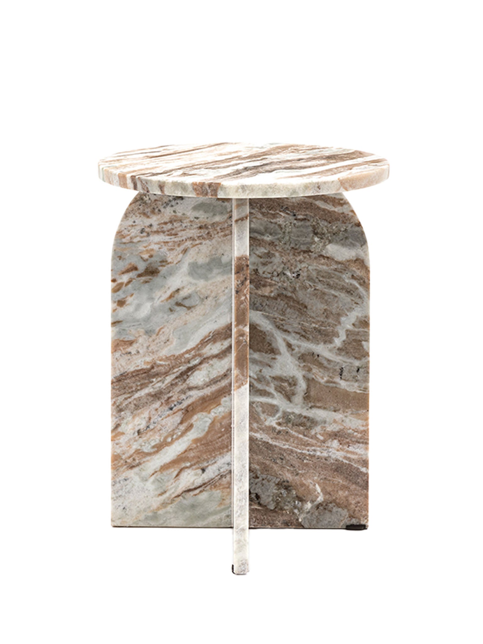 Light Coloured Marble Side Table