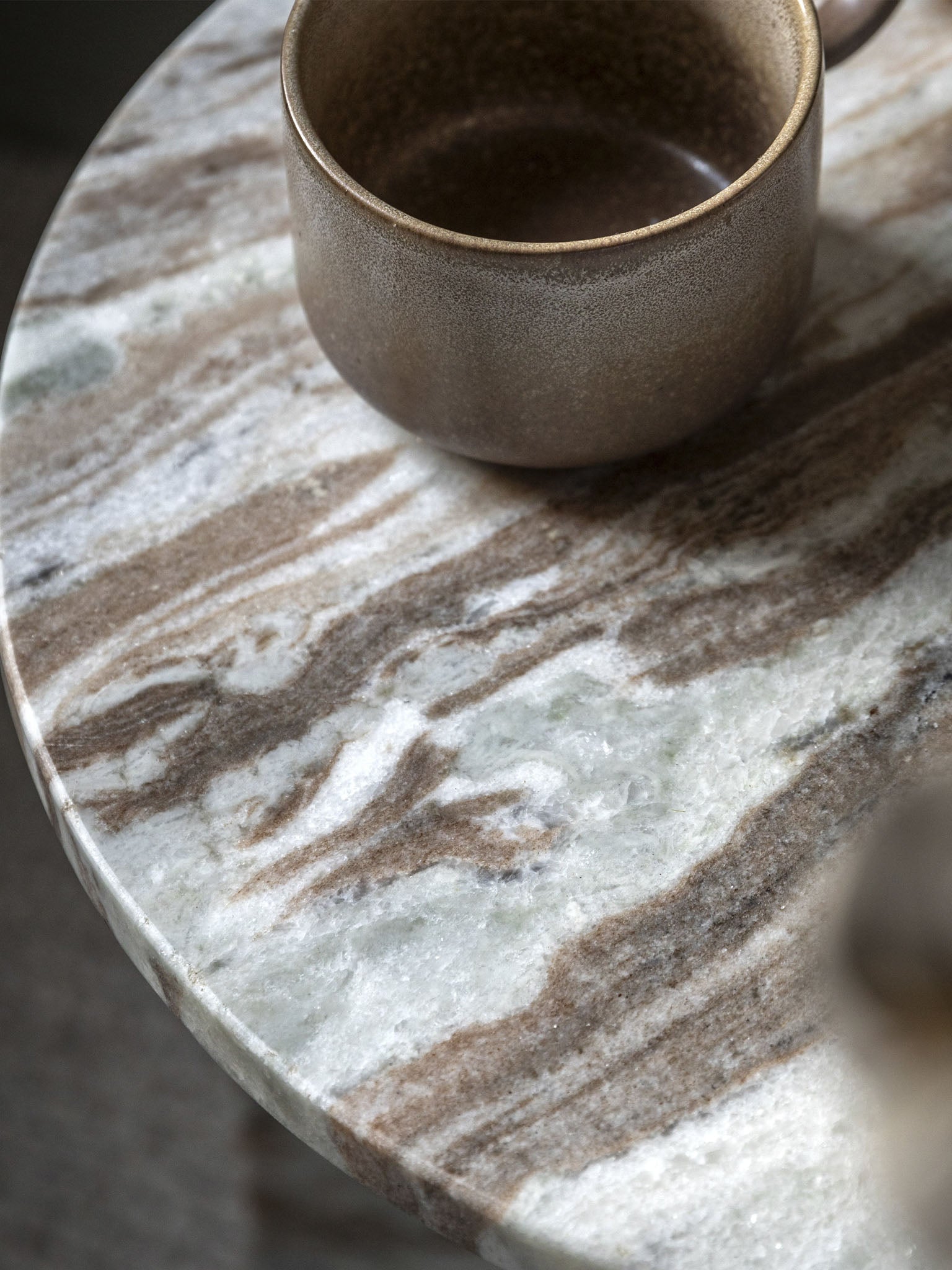 Light Coloured Marble Side Table