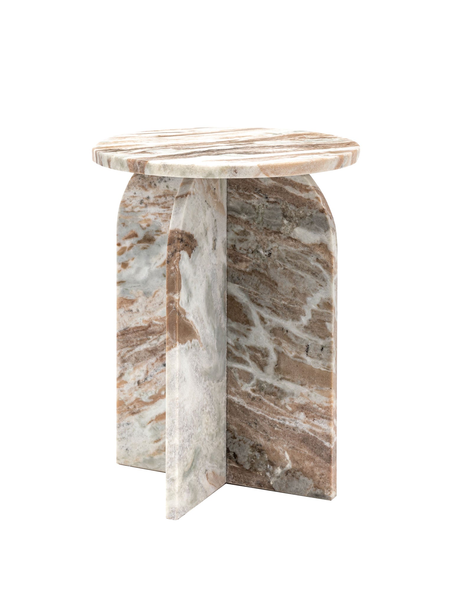 Light Coloured Marble Side Table