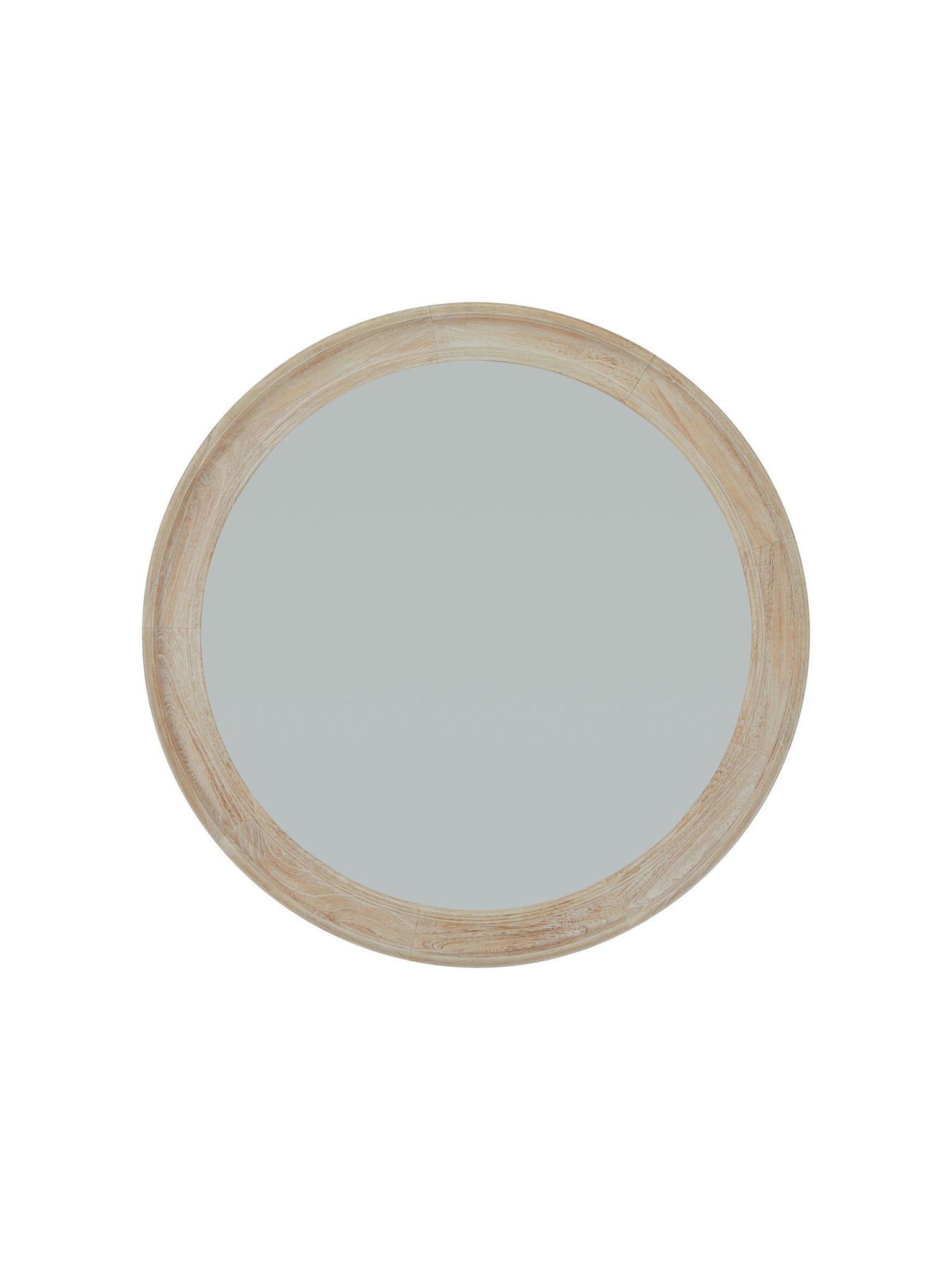 round wooden mirror