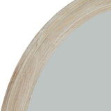 round wooden mirror