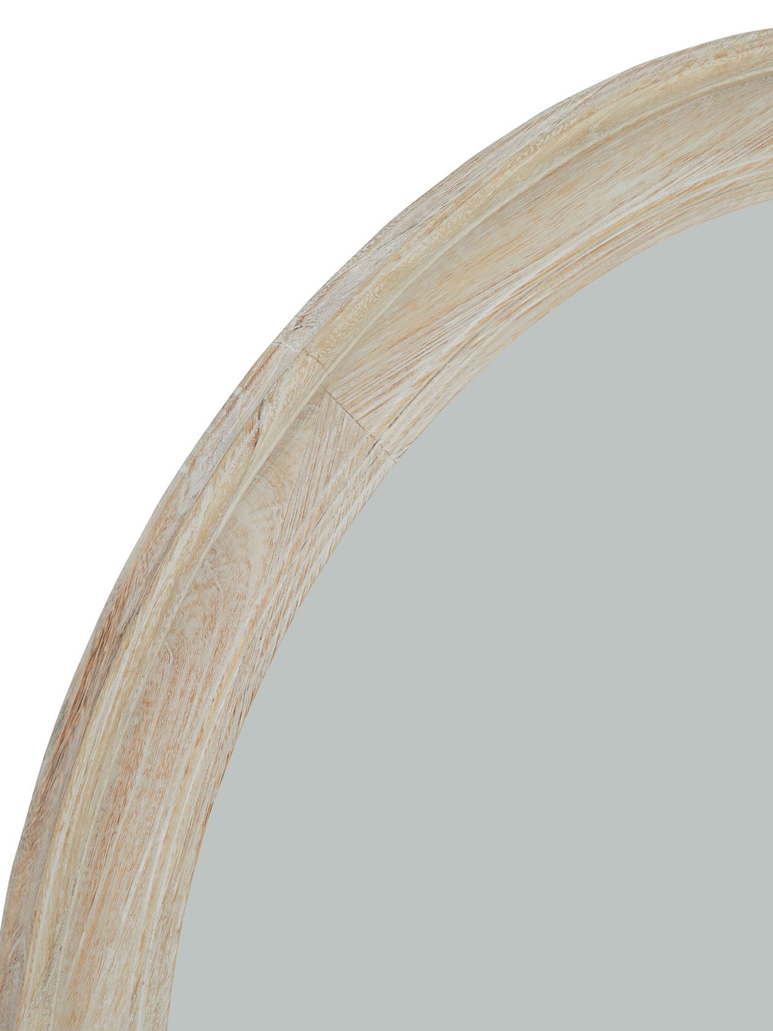 round wooden mirror