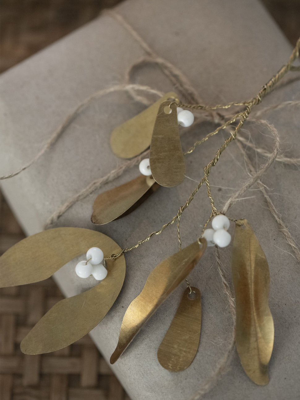 gold hanging mistletoe