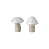 Cream Porcelain Mushrooms Set of 2