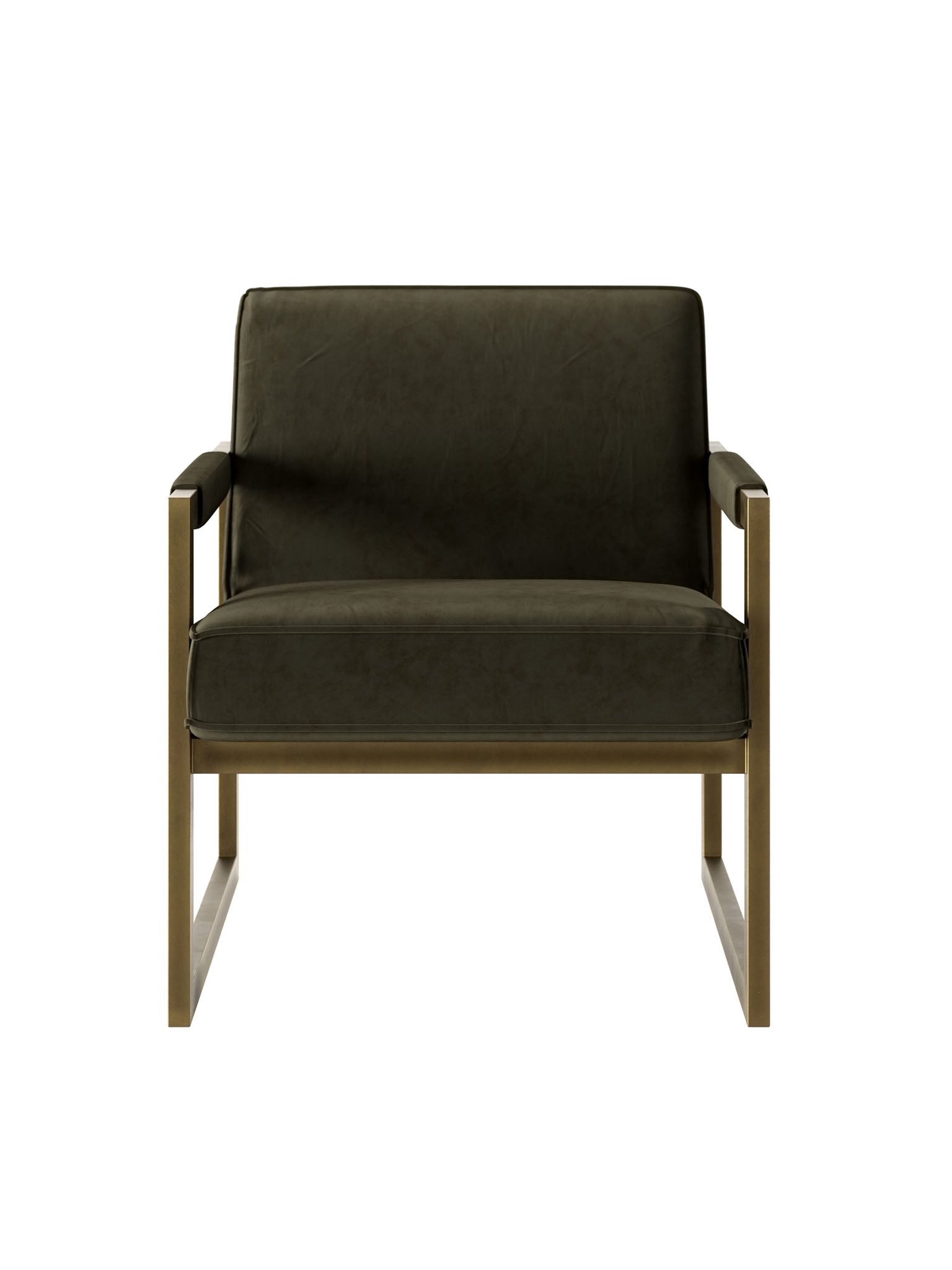  Chenille Armchair with Bronze Accents