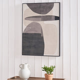 Petra Natural and Black Canvas with Ovals Design and Black Frame