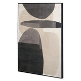 Petra Natural and Black Canvas with Ovals Design and Black Frame