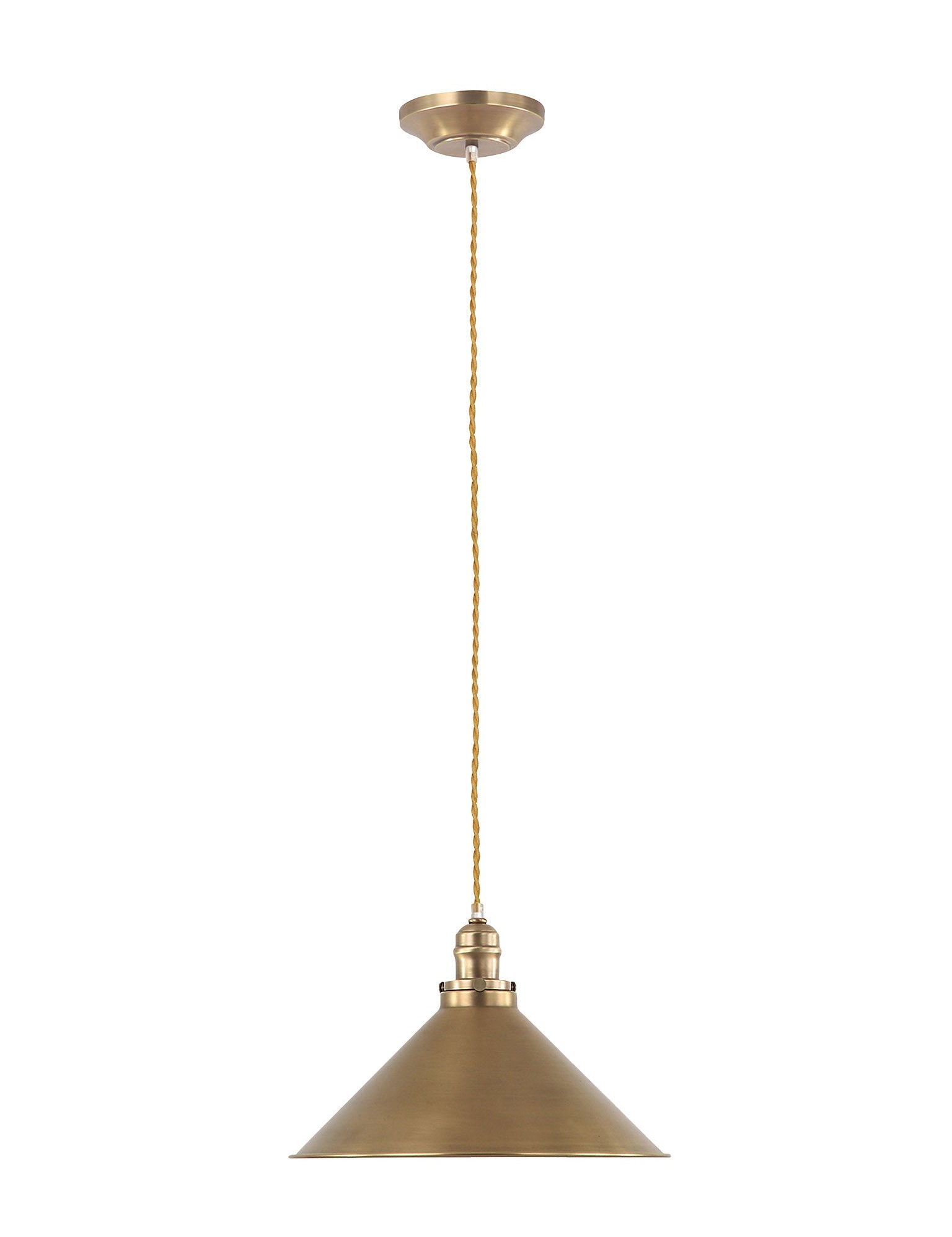 cone brass pendant light