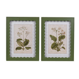 Scalloped Green Primose Prints - set of 2
