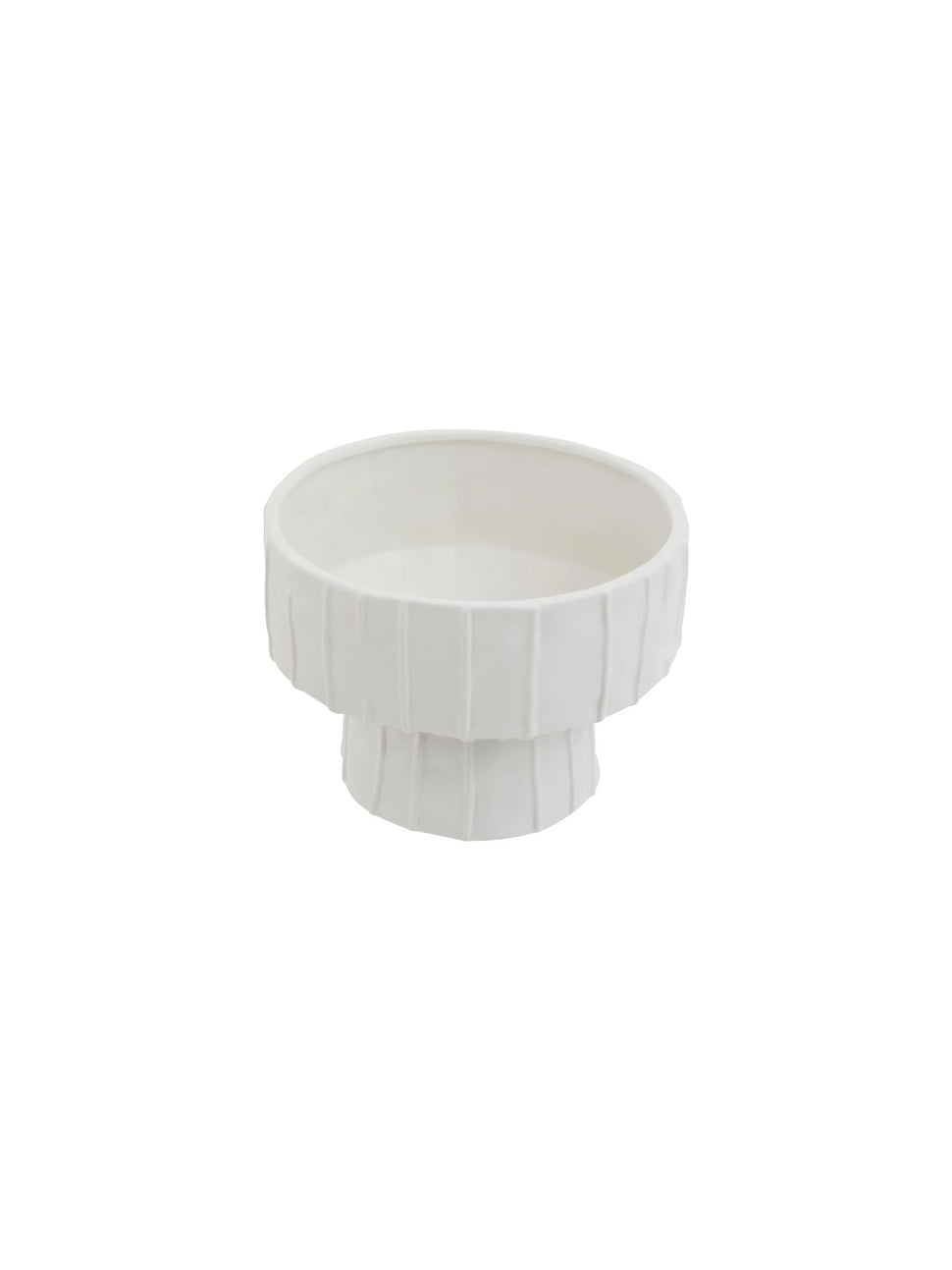 white pedestal bowl vase