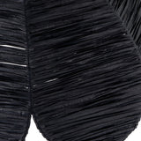 Petal Scalloped Black Raffia Pendant