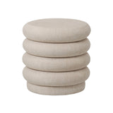 Finca Cream Upholstered Stool with Fabric Base