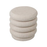 Finca Cream Upholstered Stool with Fabric Base