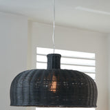 Coswell Black Rattan Dome Pendant